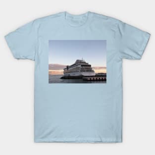 AIDAluna Cruise Ship in Road Town on Tortola during Sunset T-Shirt